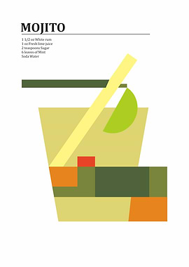 Mojito Cocktail warm color