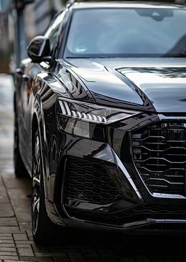 Black Audi SUV Front View