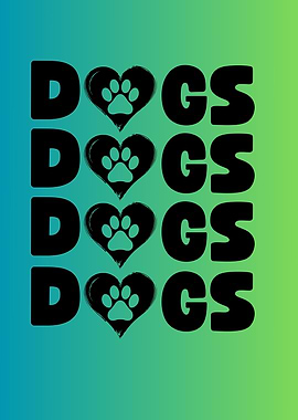 Typography Dogs Love Graphic
