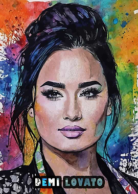 Demi Lovato Watercolor Portrait