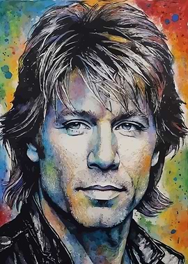 John Francis Bongiovi Jr Watercolor Portrait