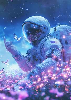 Astronaut And Butterflies