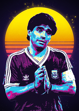 Diego Maradona Retro Art