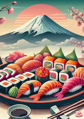 Sushi & Mount Fuji