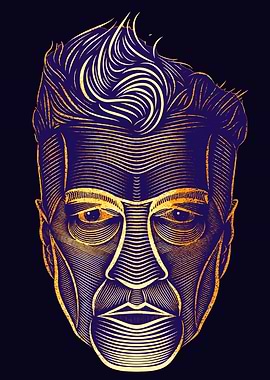 Gold Line Art Portrait