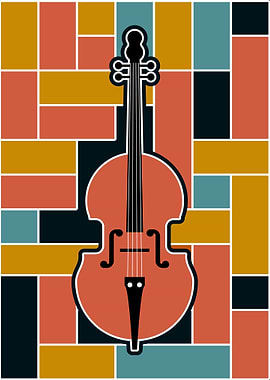 Geometric Double Bass Art
