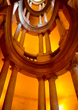 Roman Spiral Staircase with Columns