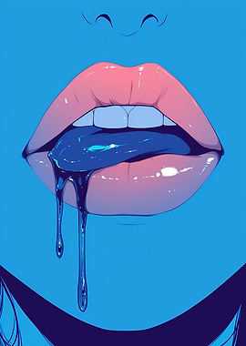 Dripping Blue Lips