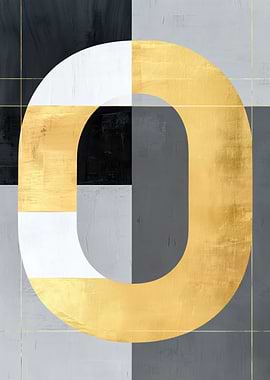 Gold and Grey Letter O
