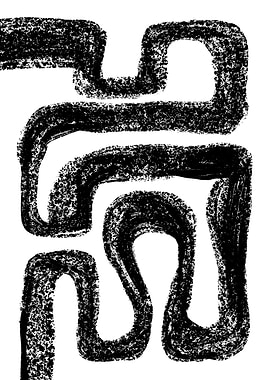 Abstract Black Sketch Maze