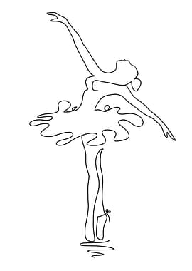 Ballet Dancer Line Art