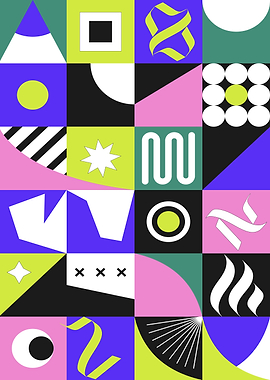 Modern Bauhaus Geometry – Abstract Minimalist Art