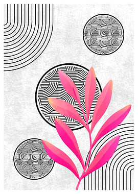 Pink Leaf Abstract Art