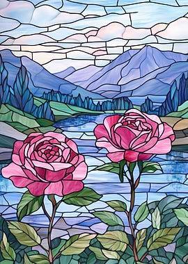 Stained Glass Roses
