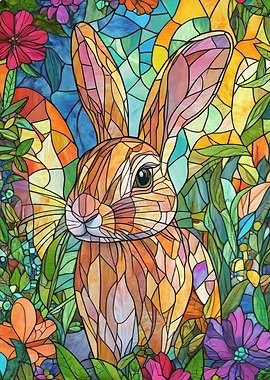 Stained Glass Rabbit