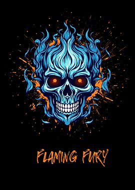 Flaming Skull Design