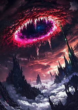 Cosmic Eye Above Fantasy City