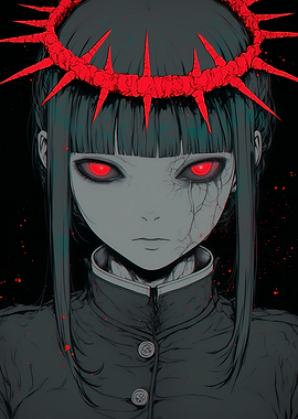 Red-Eyed Anime Girl
