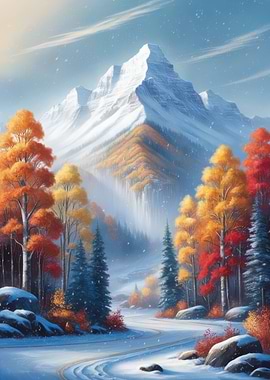 Snowy Mountain Landscape