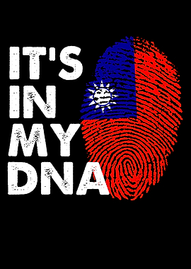 Taiwan Flag DNA Design - It's In My DNA Fingerprint