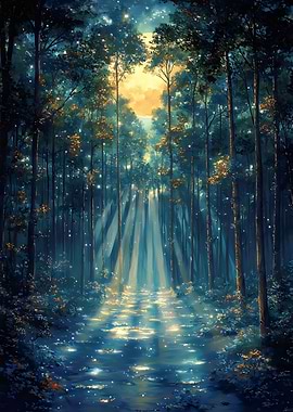 Moonlit Enchanted Forest