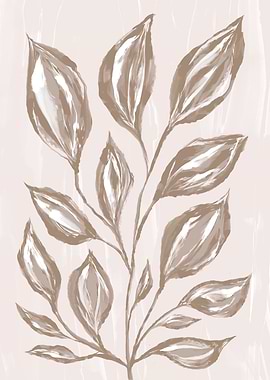 Modern Mocha Floral Branch
