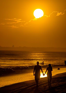 Silhouette Sunset Couple