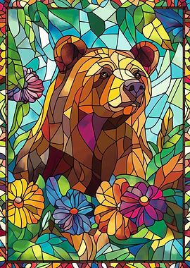 Stained Glass Bear