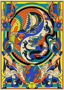 Dragon and Phoenix Yin Yang