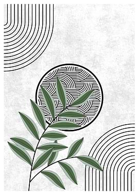 Minimalist Green Leaf Art