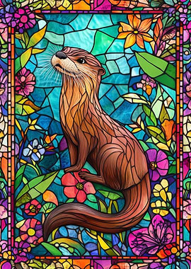 Stained Glass Otter