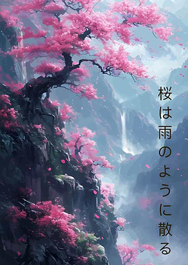 Cherry Blossom Waterfall