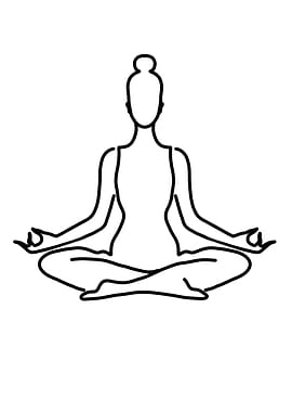 Yoga Meditation Line Art
