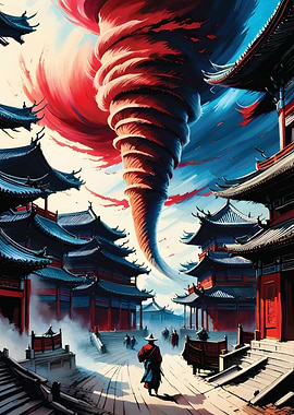 Tornado Over Asian City