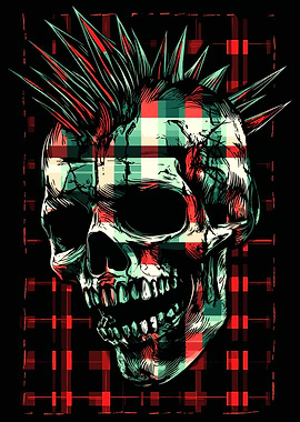 Punk Skull Plaid
