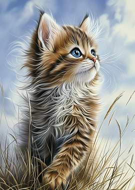 Maine Coon Kitten in Grass