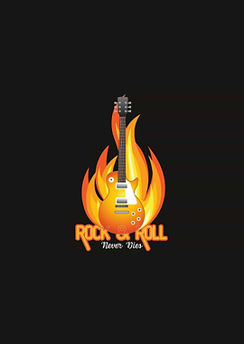 Rock & Roll Guitar Flame
