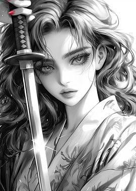 Samurai Woman with Katana