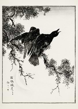 Japanese Crows Painting