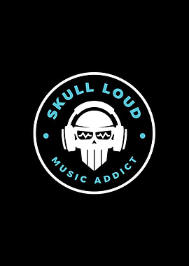 Skull Loud Music Addict Logo