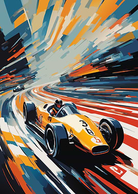 Vintage Race Car Art