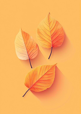 Autumn Leaves on Orange