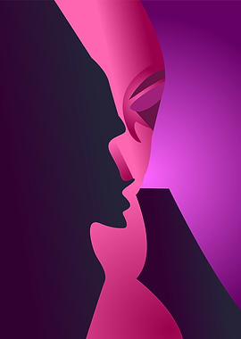 Abstract Couple Silhouette
