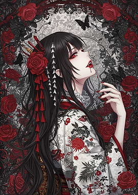 Japanese Dark Gothic Vampire Girl