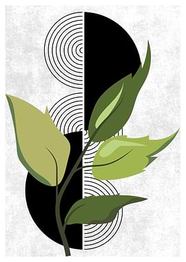 Abstract Green Leaves