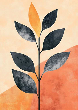 Abstract Branch with Leaves