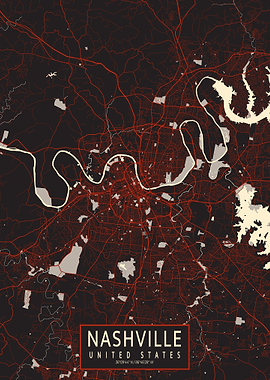 Nashville City Map USA Vector