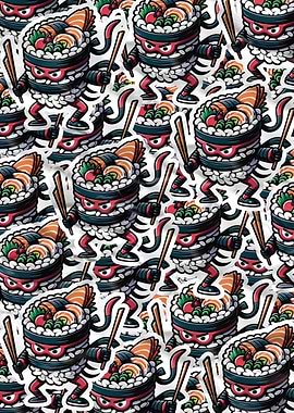 Sushi Ninja Sticker Slap