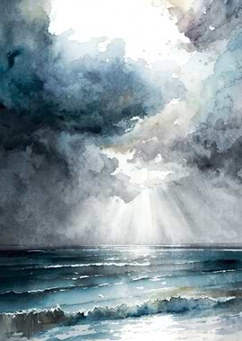 Watercolor Seascape