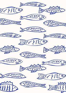 Blue Fish Pattern